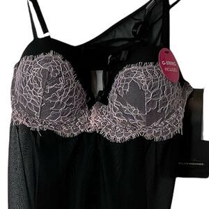 New Marilyn Monroe Intimates Chemise Sexy‎ Nightie & Thong Pink Lace Sz Medium